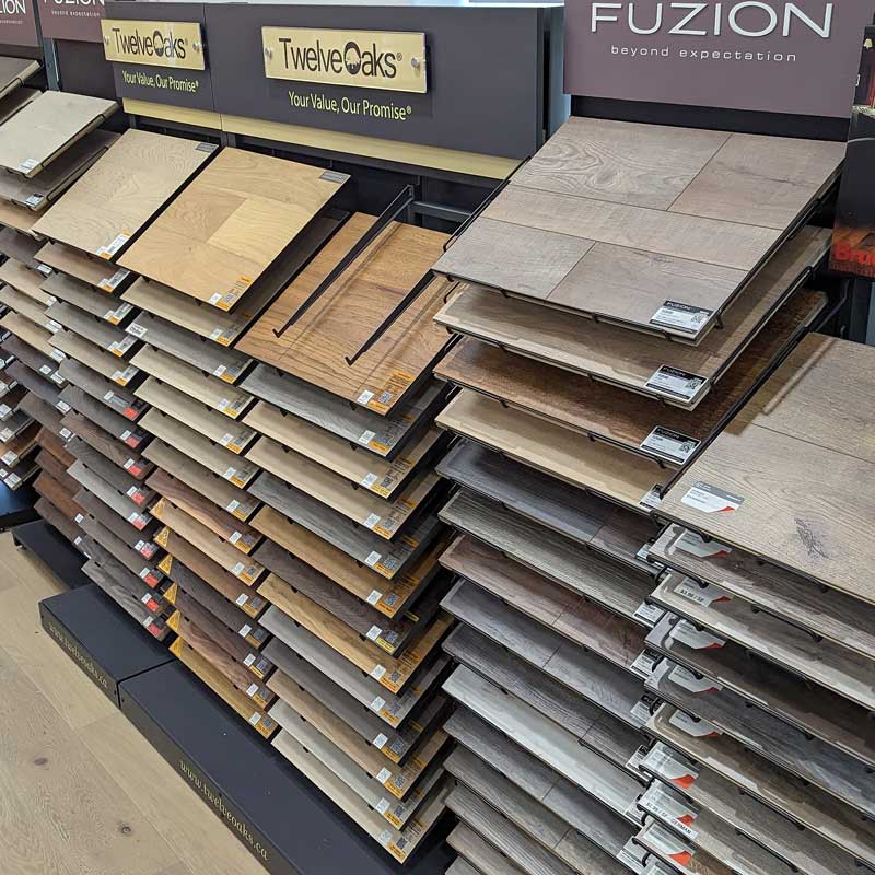 hardwood flooring selection shown in our store at master flooring