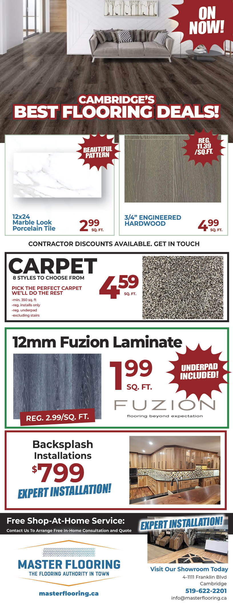 Flooring Specials in Cambridge Master Flooring Deals On Now